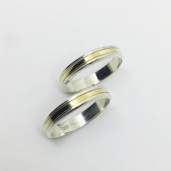 ALIANZAS DE PLATA Y ORO 18K