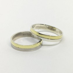 ALIANZAS DE PLATA Y ORO 18K