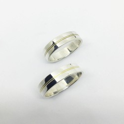 ALIANZAS DE PLATA Y ORO 18K